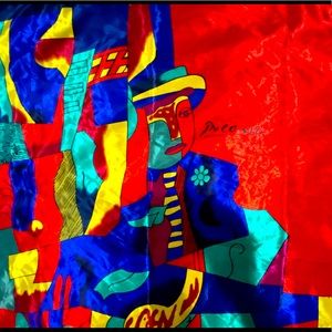 Vintage PABLO PICASSO Multi-Colored Silk Scarf